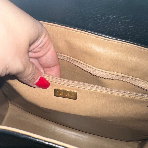 Vintage Bally Black Leather Ladylike Handbag - Picture 6 of 8